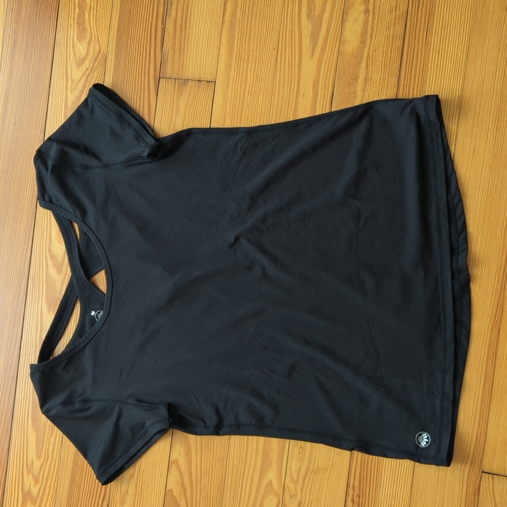 Senita Black Short Sleeve T with Back Detail